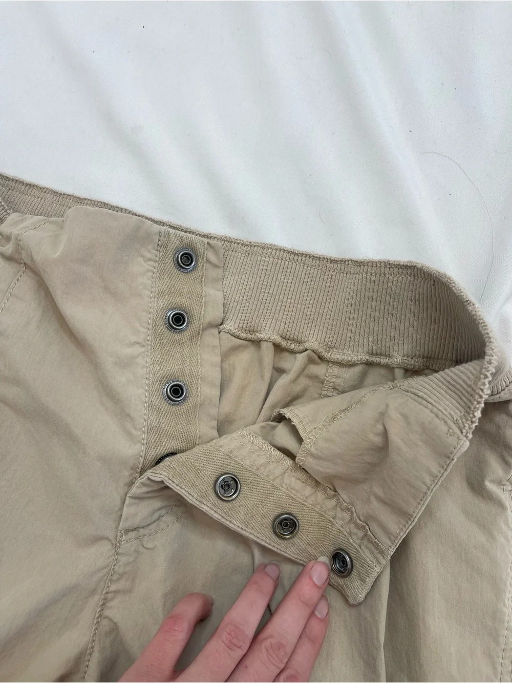 Free People FP Movement Mesmerize Me Clay Taupe Khaki Barrel Leg Cargo Pants